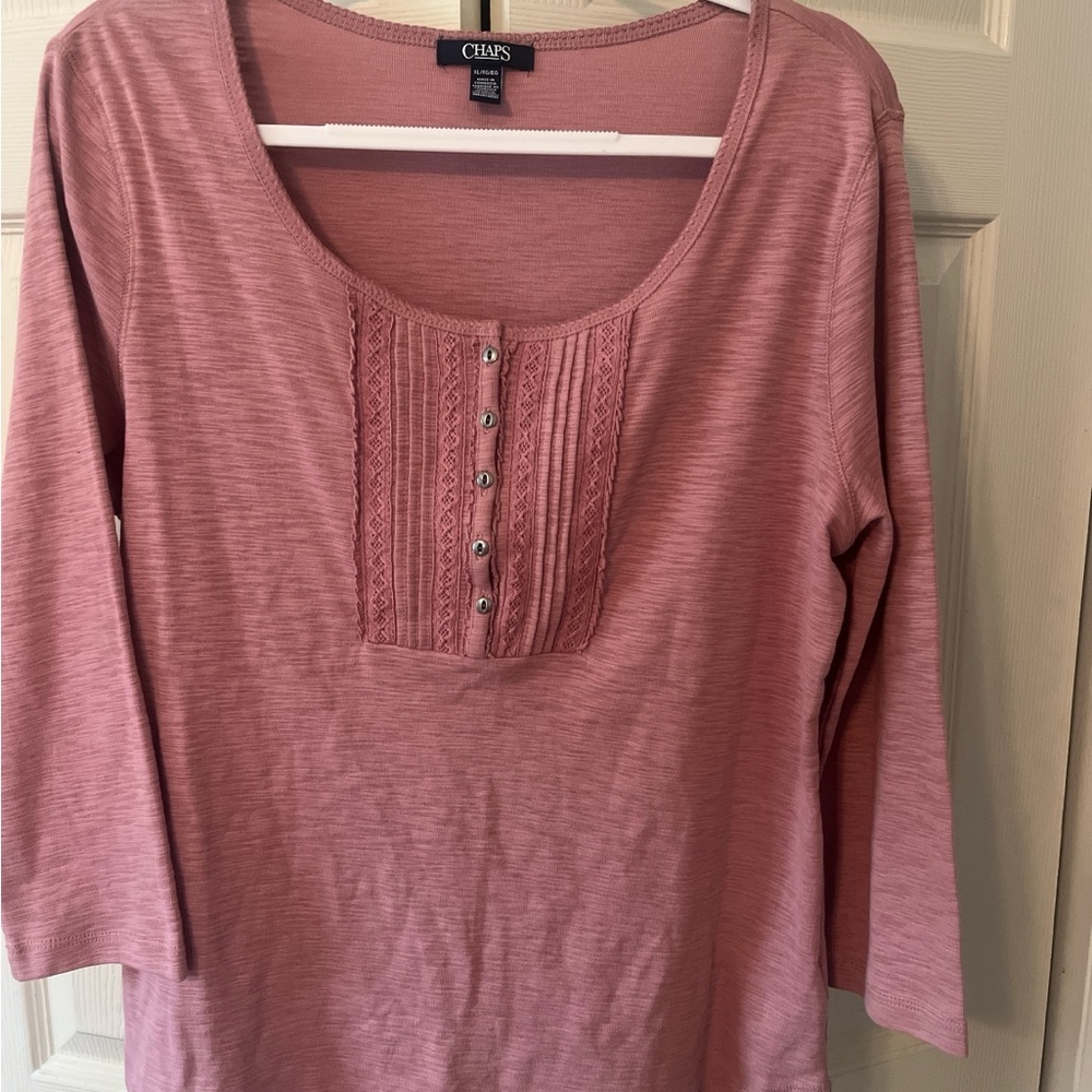 Chaps Women's Rose Long Sleeve Top